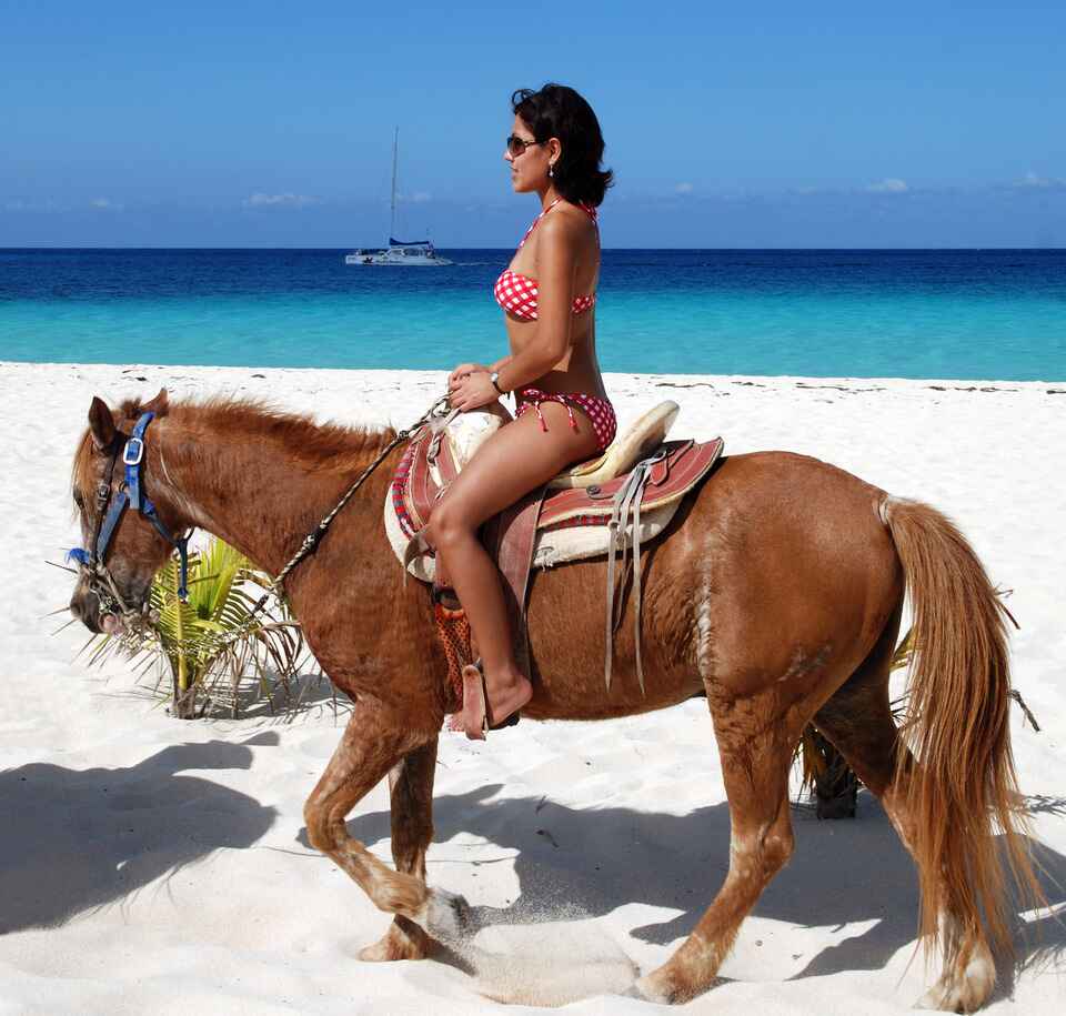 Girl horseback in Mexico