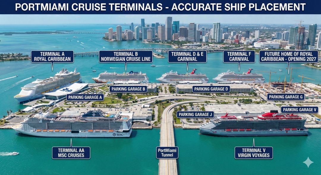 Cruise Port of Miami map