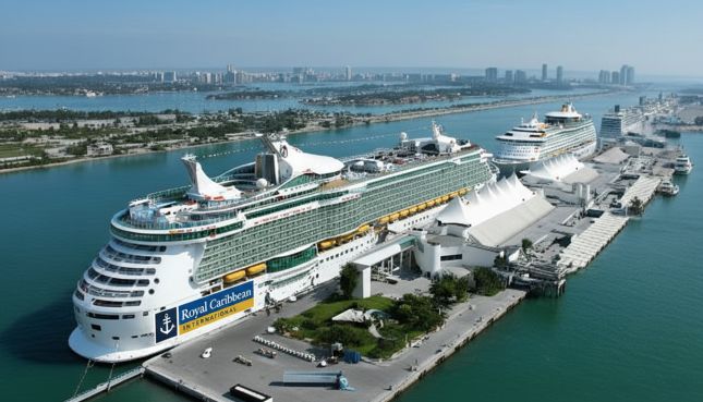 Royal Caribbean Cruise Line in Cuise Port Miami Royal Caribbean Cruise Line in Cuise Port Miami