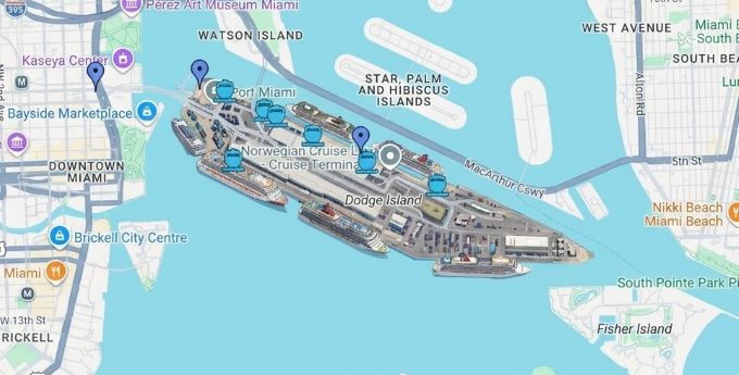 Cruise Port Miami All in one map